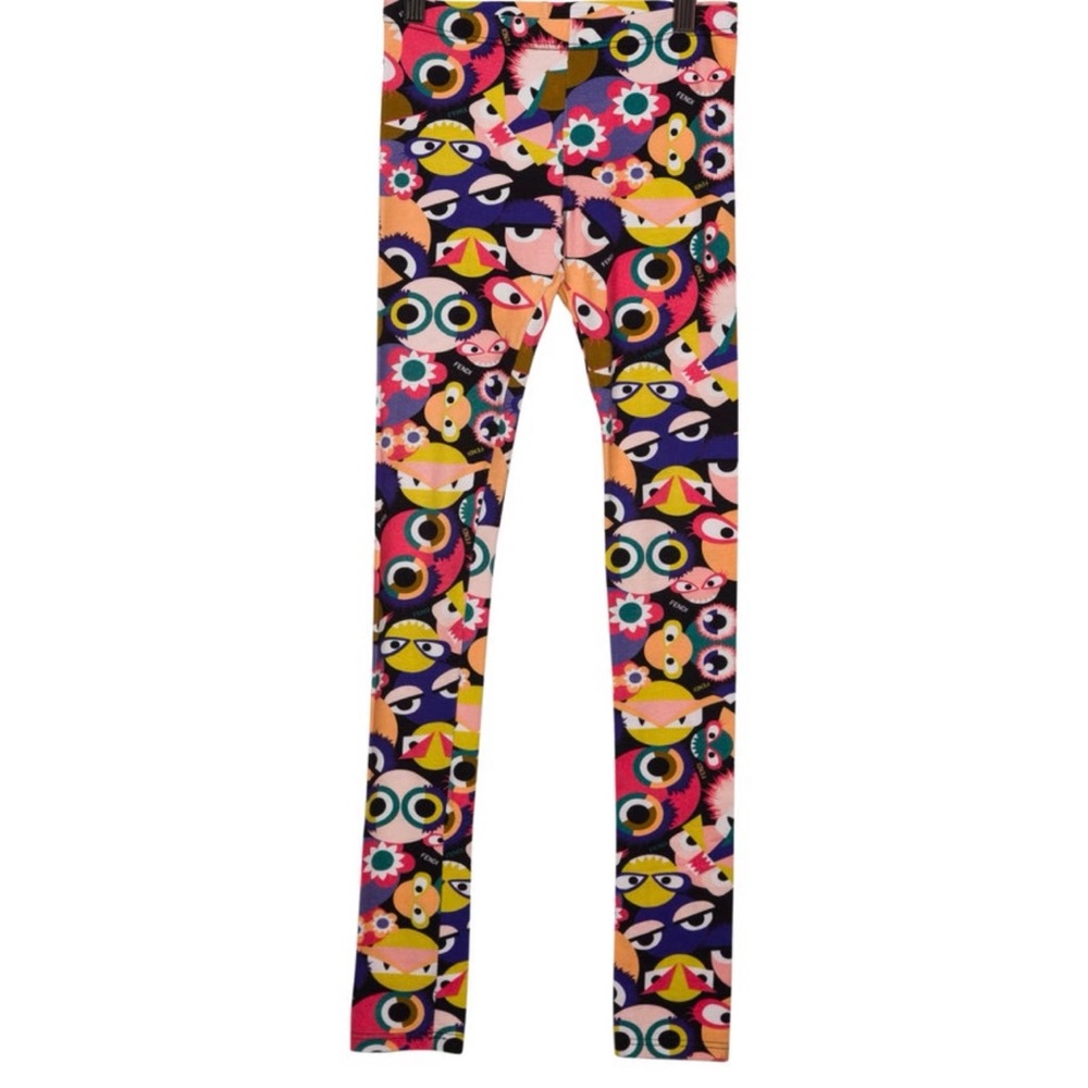 Fendi Girl Mid Rise Printed Leggings